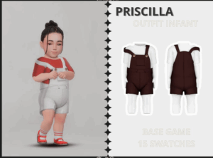 Sims 4 infant wearing a Sanrio-inspired onesie and bow