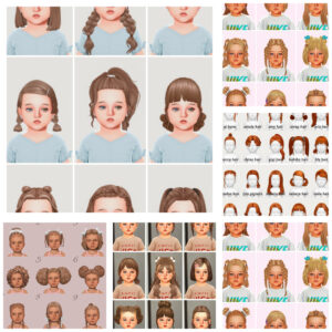 Adorable toddler girl with curly CC hairstyle in The Sims 4