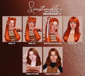 Converted Sims 4 hair and bags for boys, girls, and children