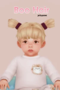 sims 4 infant with twin buns and pastel bow accessories