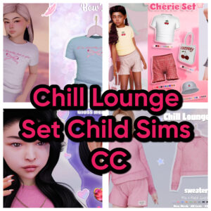 Child Sim wearing Chill Lounge Sweater and Shorts from LynxSimzFamily