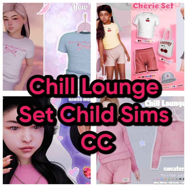Chill Lounge Set (Sweater + Shorts) for Child Sims 4
