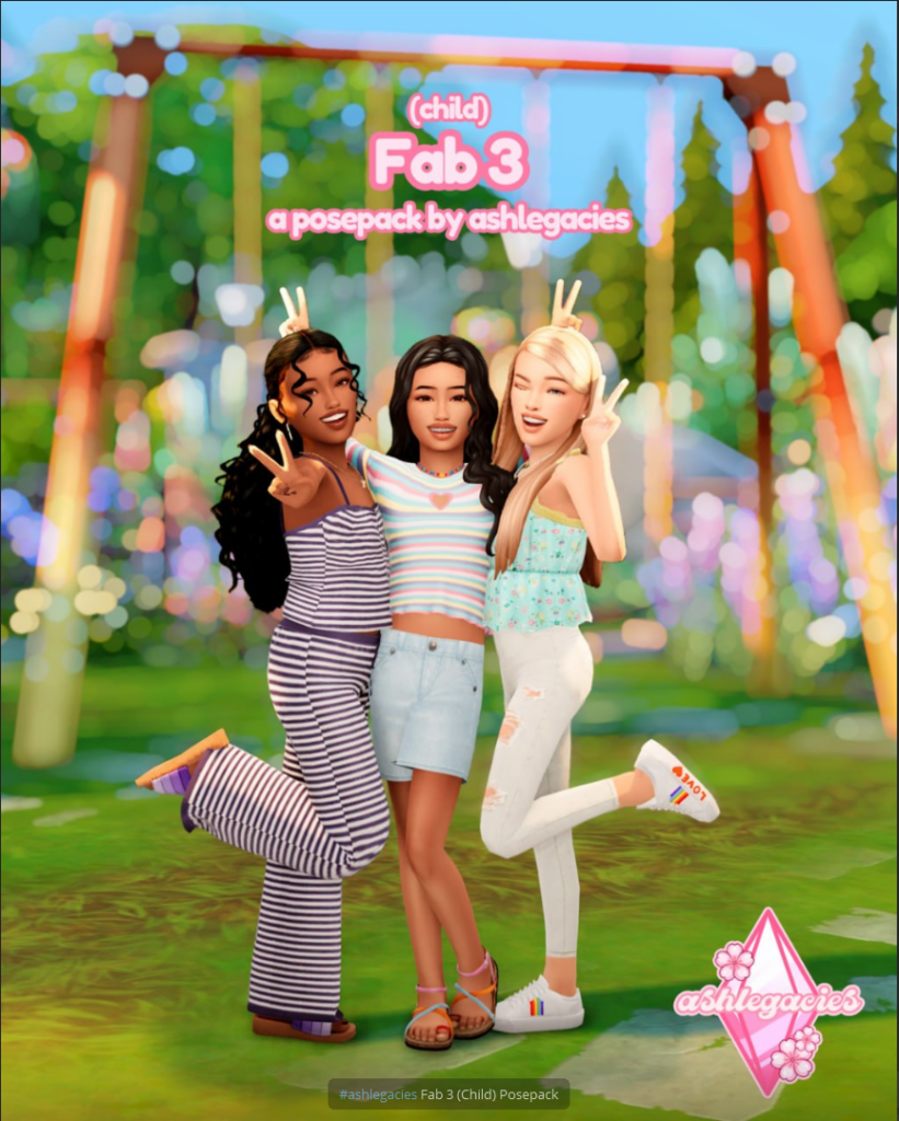 Sims 4 Fab 3 child pose pack