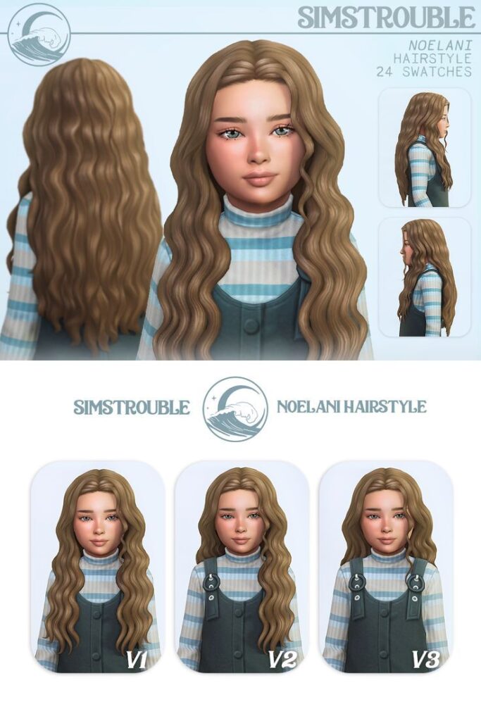 Noelani child hairstyle Sims 4