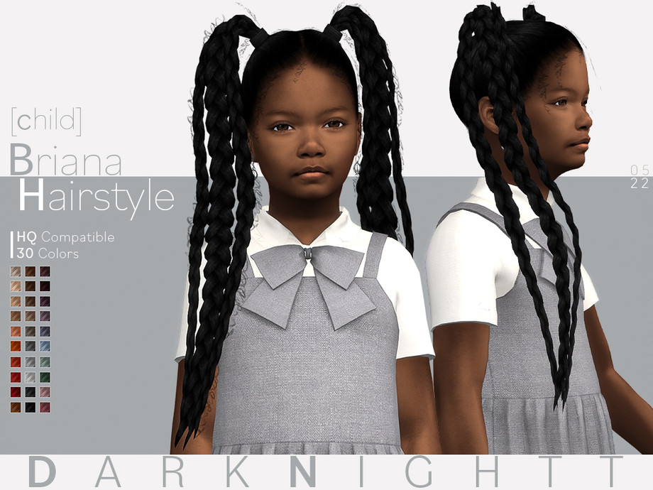 Sims 4 kids hair cc
