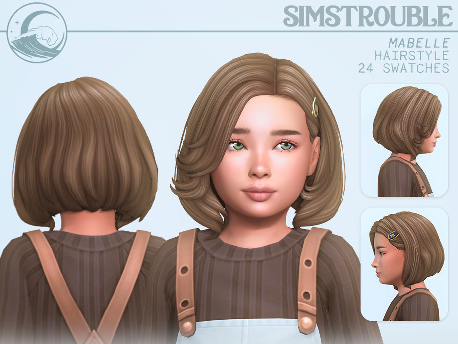Mabelle hairstyle set child conversion Sims 4