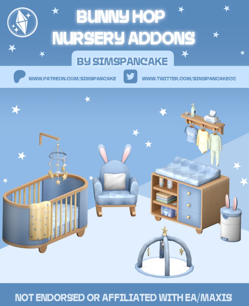 Bunny Hop Nursery Addons Sims 4 Toddler and Nursery CC