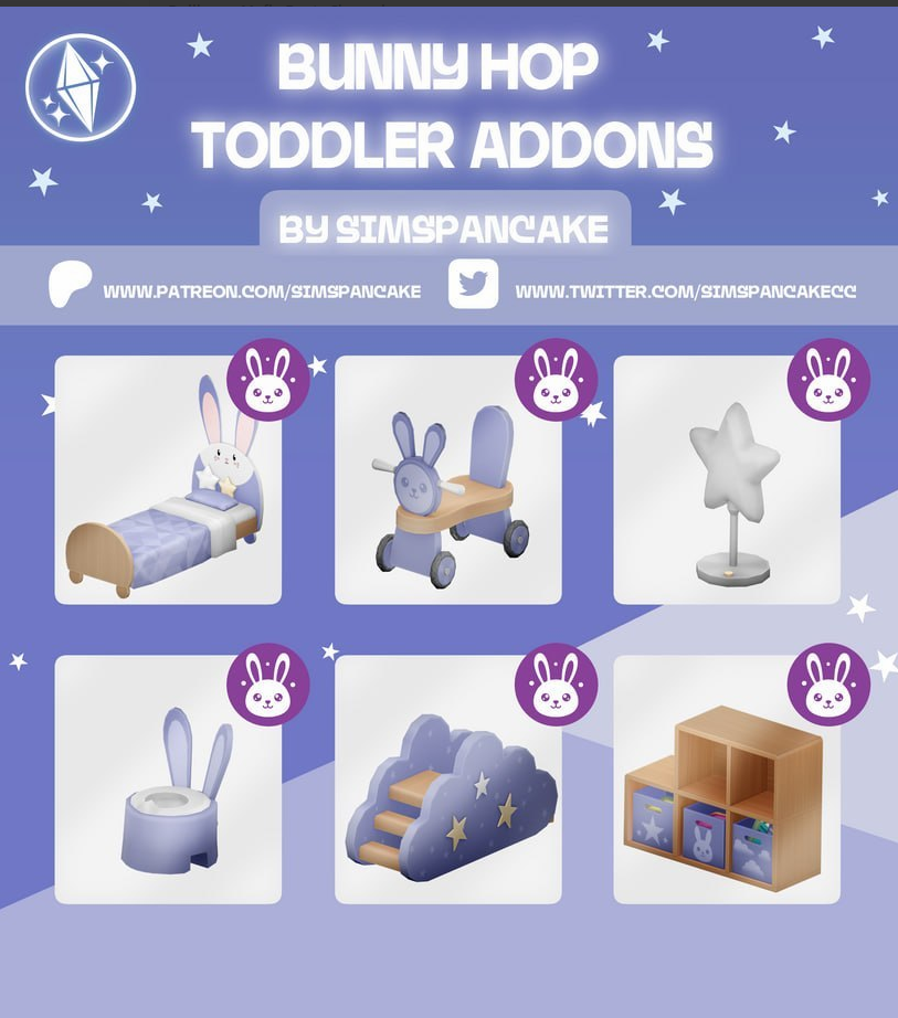 Simspancake Bunny Hop Toddler Addons Sims 4 CC
