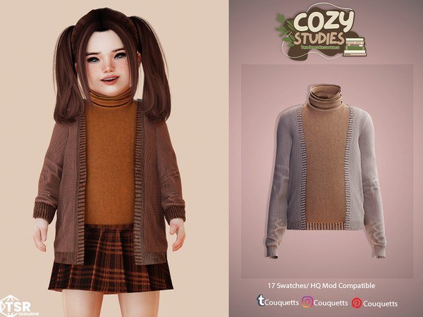 Couquetts Cozy Studies Sophie Set Top Toddler Sims 4 CC