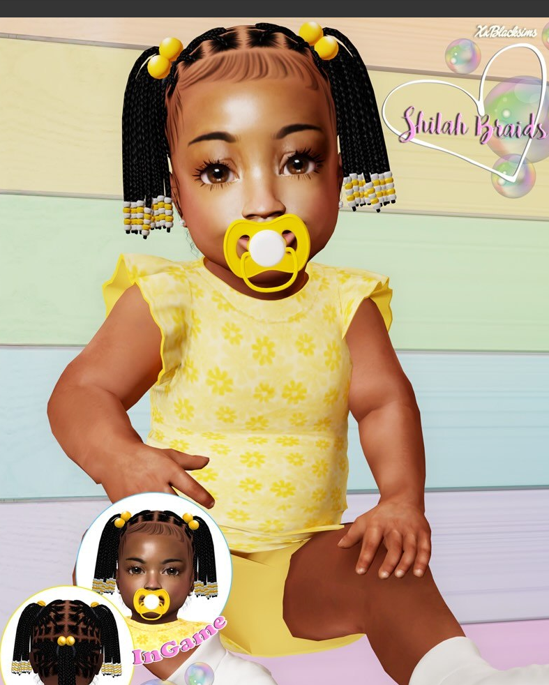 XxBlacksims Shilah Braids For Kids Sims 4 Kids Braids CC