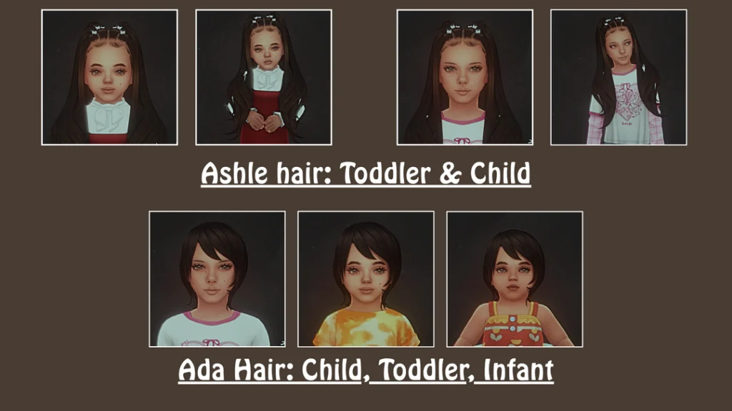 ImVikai adult to child toddler infant hair conversion Sims 4