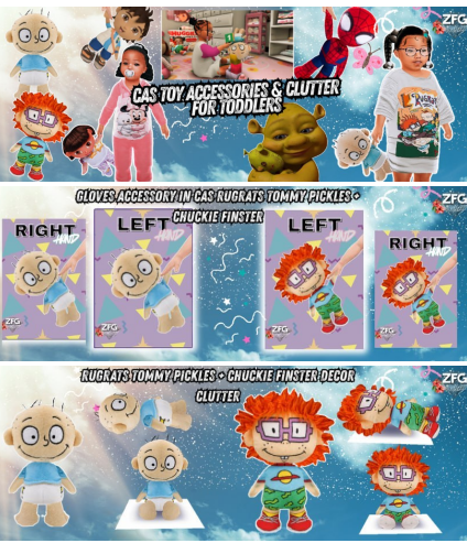 Tommy Pickles and Chuckie Finster Plushies Sims 4 Kids CC