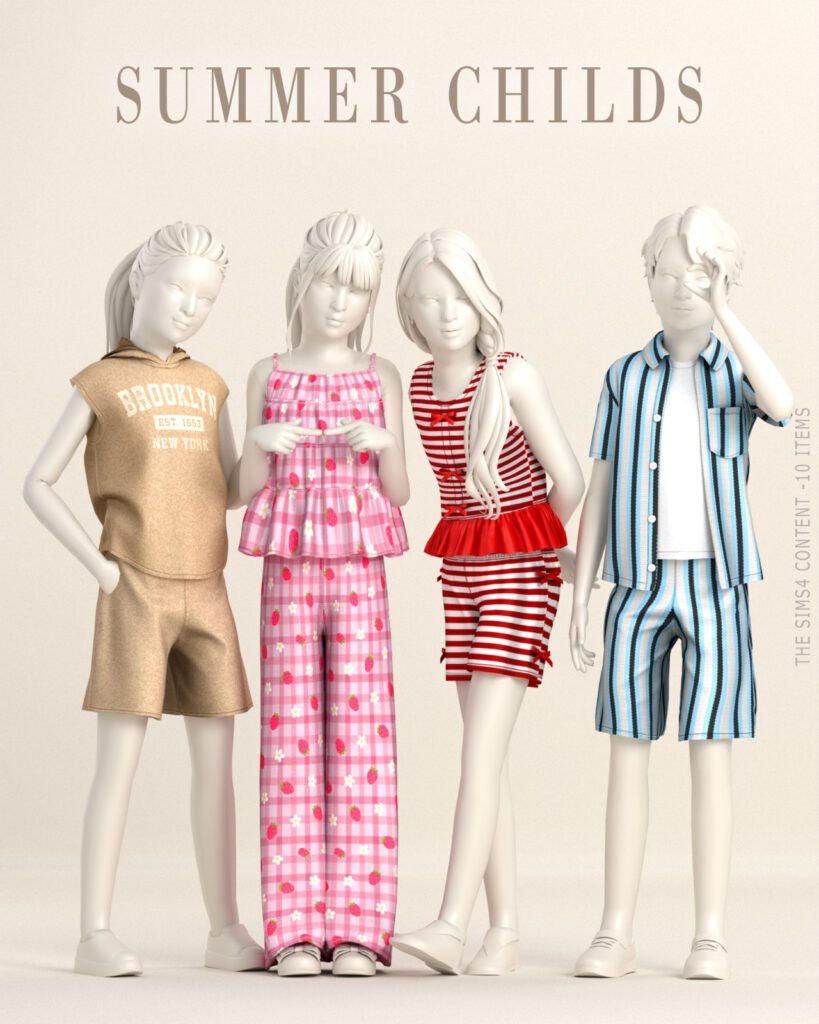 Bluerosesims Summer Childs Sims 4 Kids Clothing CC