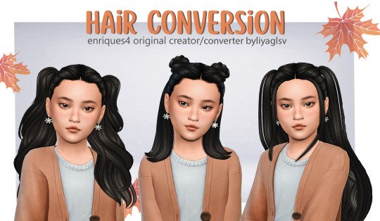 Hair conversion Enriques4 Sims 4 child hair CC