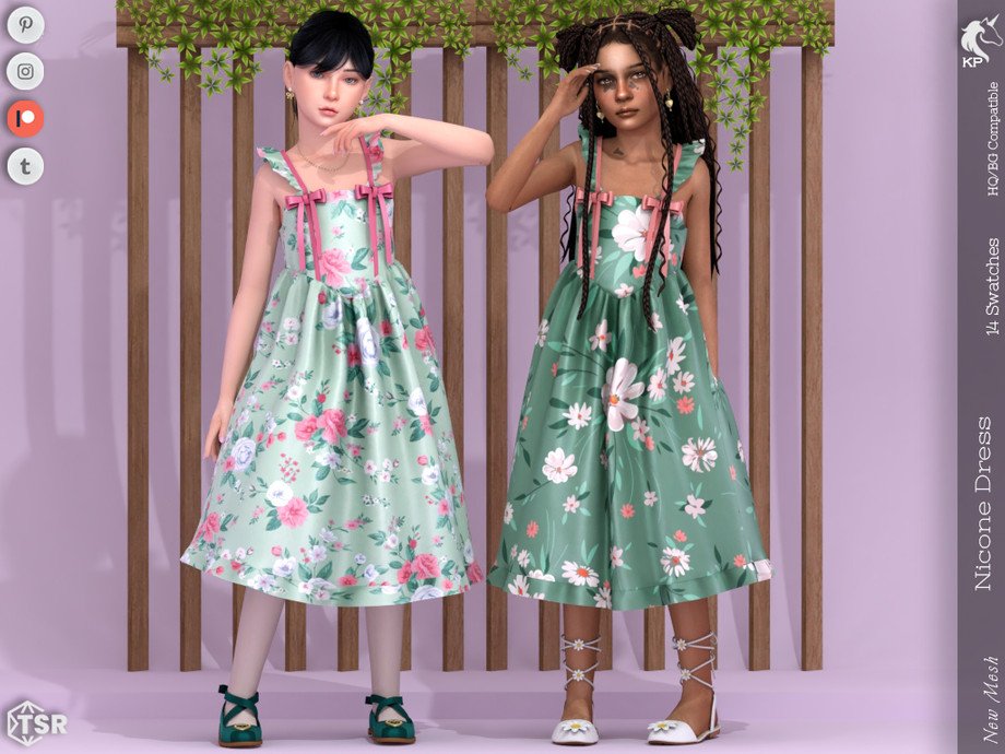 Nicone Dress Child Sims 4 kids clothing CC